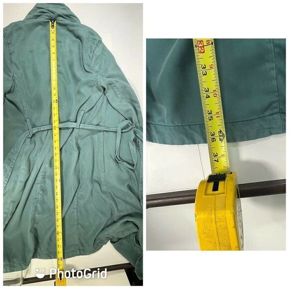 MAX JEANS Womens Mid Length Duster Jacket Tie Waist Size XS Open Front NEW - Picture 6 of 11